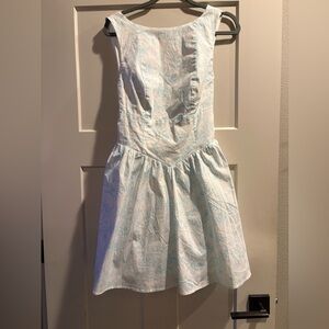 White & Blue Floral Wild Fable Cotton Dress - Large - NWOT